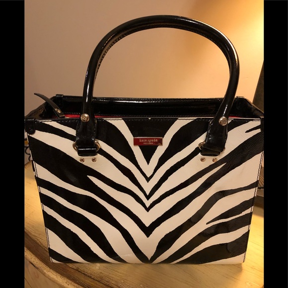 kate spade Handbags - Kate Spade ♠️ Zebra Patent Leather Tote Bag